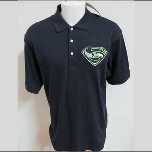 New XL Navy Seahawks Cotton Mens #EE Golf Polo